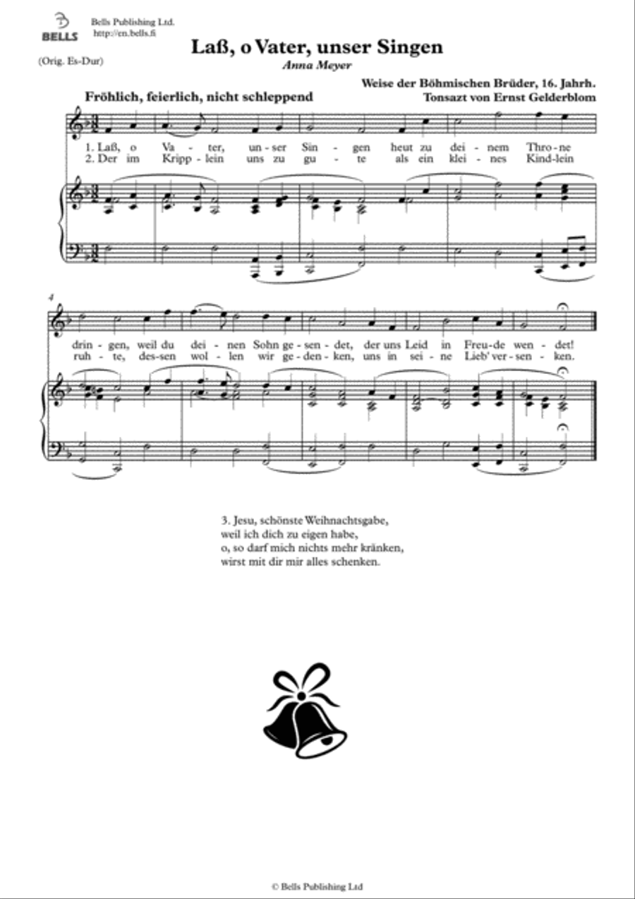 Lass, o Vater, unser Singen (Solo song) (F Major) Voice Solo scores gallery preview page 1
