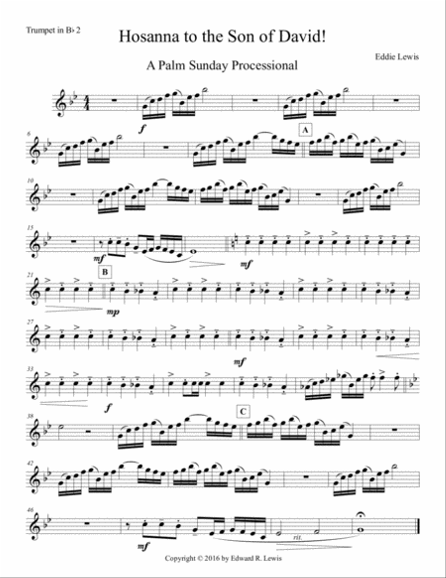 Hosanna to the Son of David Brass Ensemble scores gallery preview page 3