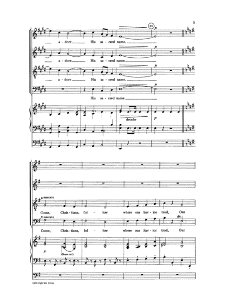 Lift High the Cross Lift High the Cross SSATBB scores gallery preview page 5