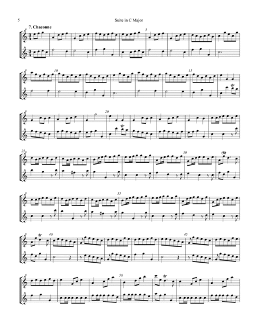 Suite in C Major for recorder duet Woodwind Duet scores gallery preview page 6
