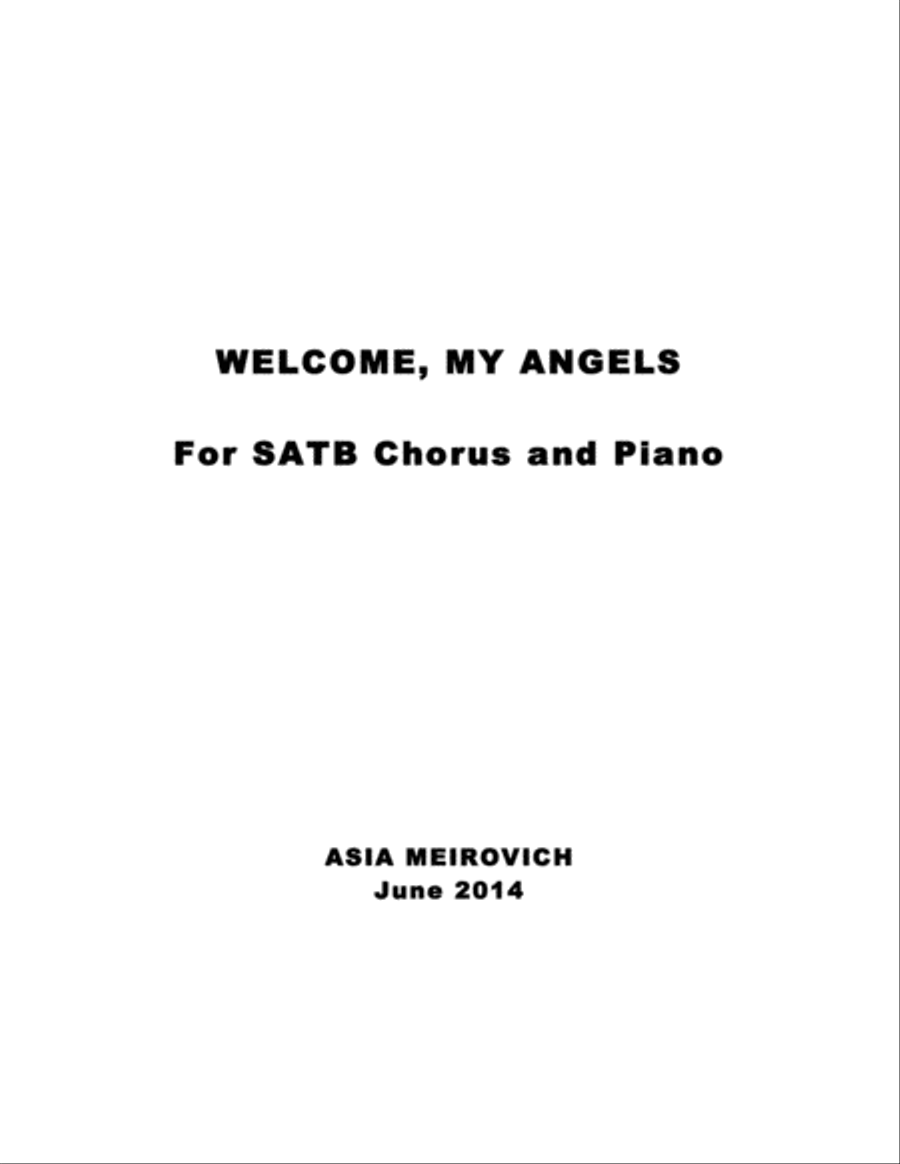Welcome, My Angels (SATB) image number null
