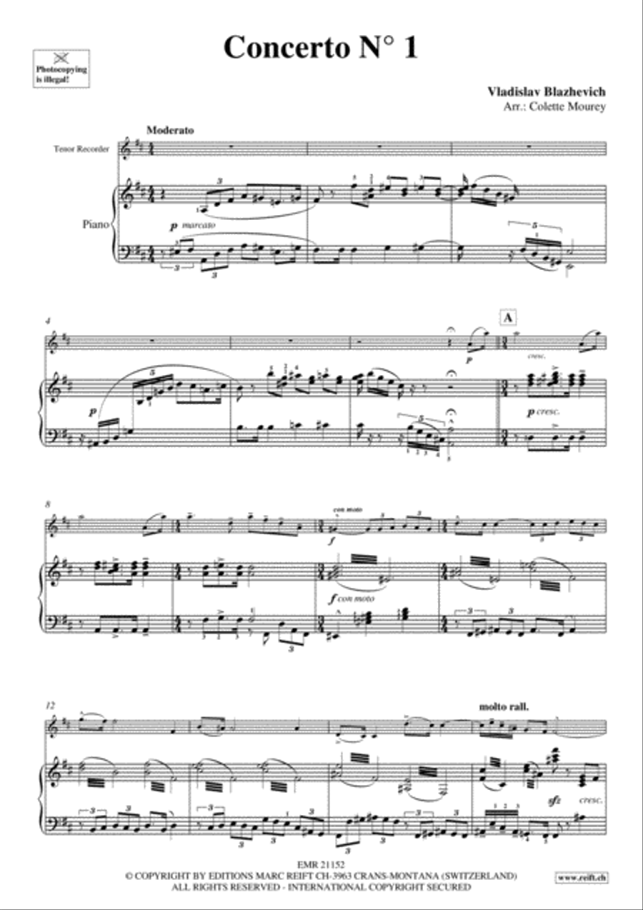 Concerto No. 1 Concerto No. 1 Tenor Recorder scores gallery preview page 3