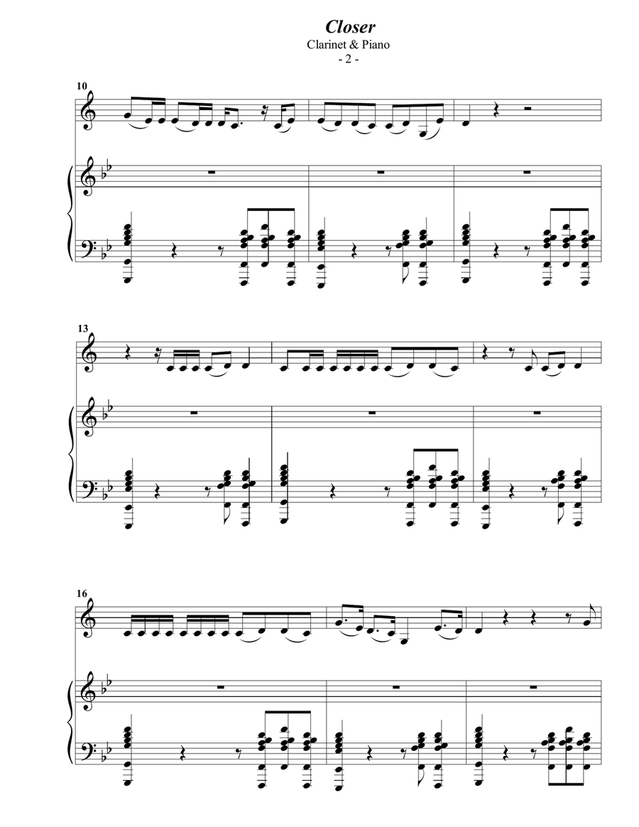 Closer B-Flat Clarinet scores gallery preview page 2