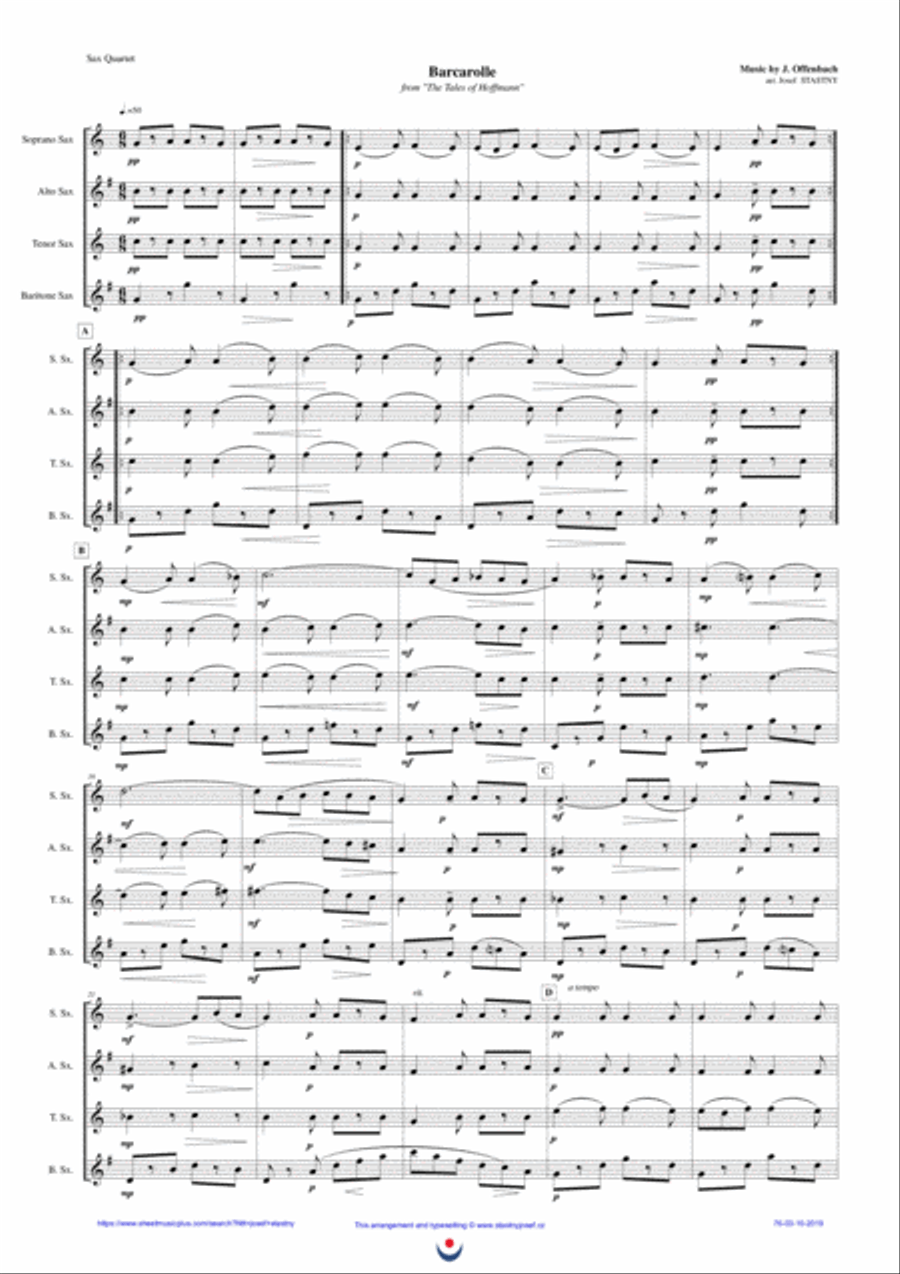 Barcarolle (Offenbach) Barcarolle (Offenbach) Woodwind Ensemble scores gallery preview page 1