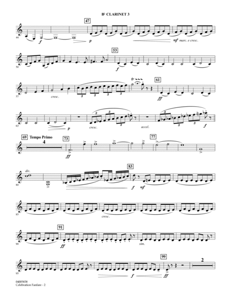 Celebration Fanfare (On a Theme by Haydn) - Bb Clarinet 3