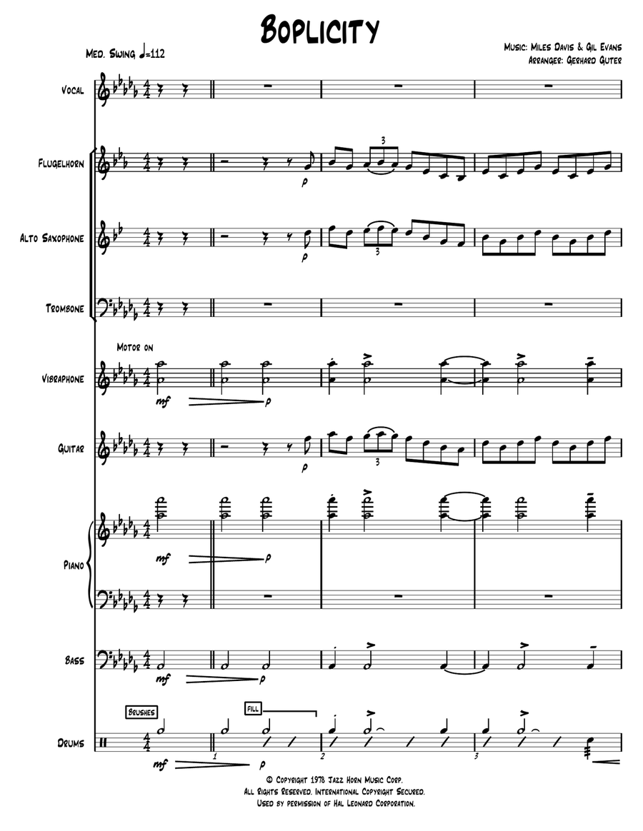 Boplicity (be Bop Lives) Large Ensemble scores gallery preview page 1