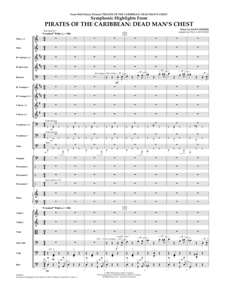 Soundtrack Highlights from Pirates Of The Caribbean: Dead Man's Chest - Full Score by Hans Zimmer Score - Digital Sheet Music