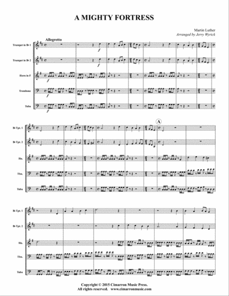 A Mighty Fortress A Mighty Fortress Brass Quintet scores gallery preview page 2