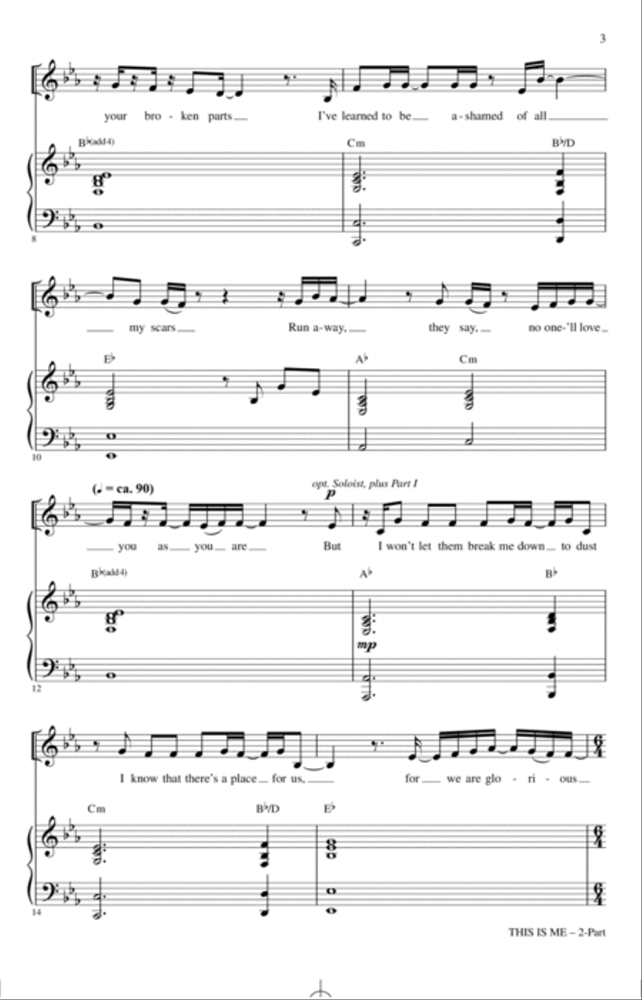 This Is Me (from The Greatest Showman) (arr. Mac Huff) 2-Part scores gallery preview page 2