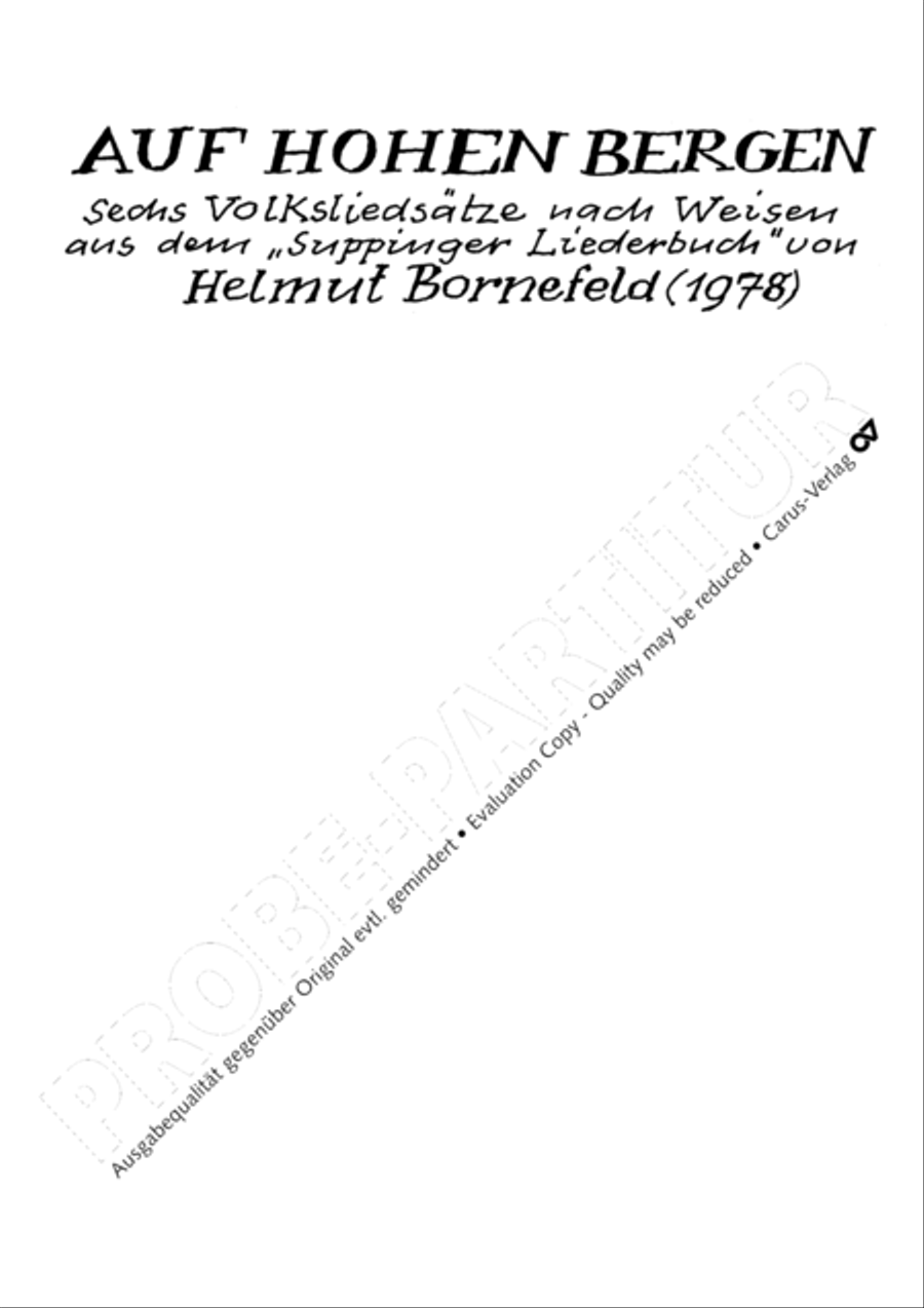 Auf hohen Bergen. Sechs schwabische Volkslieder Choir scores gallery preview page 4