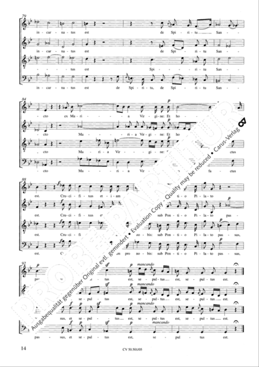 Mass in C Major 4-Part scores gallery preview page 15