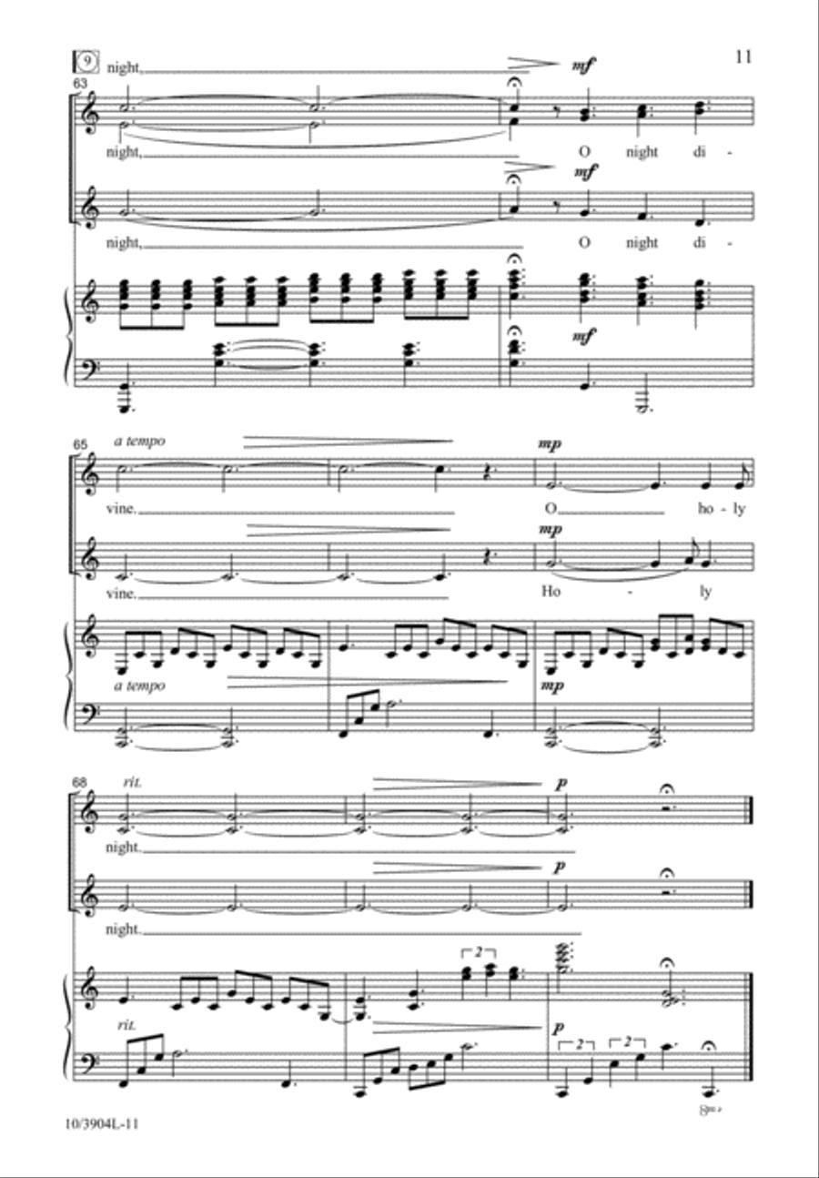 Holy Night, Silent Night SSA scores gallery preview page 12