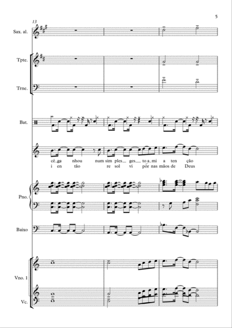 Casamento com a Mão de Deus Piano, Vocal, Guitar scores gallery preview page 5