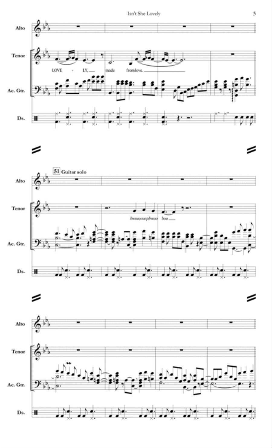 Isn't She Lovely Small Ensemble scores gallery preview page 5