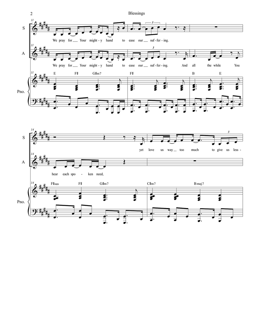 Blessings Alto Voice scores gallery preview page 2
