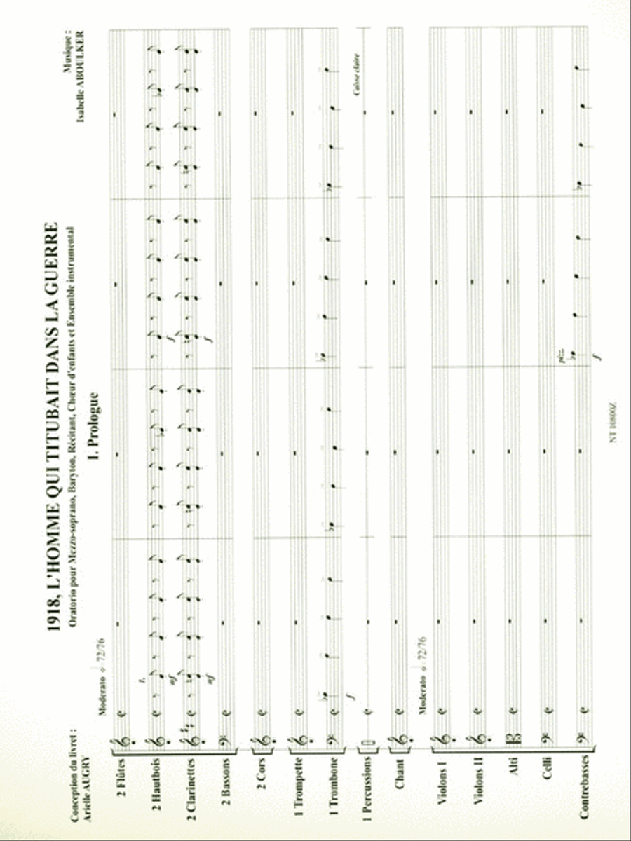 1918, L'homme qui titubait dans la guerre (Voice and Orchestra Score) Orchestra scores gallery preview page 2