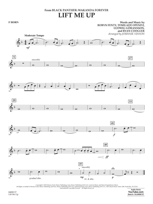 Lift Me Up (from Black Panther: Wakanda Forever) (arr. Vinson) - F Horn