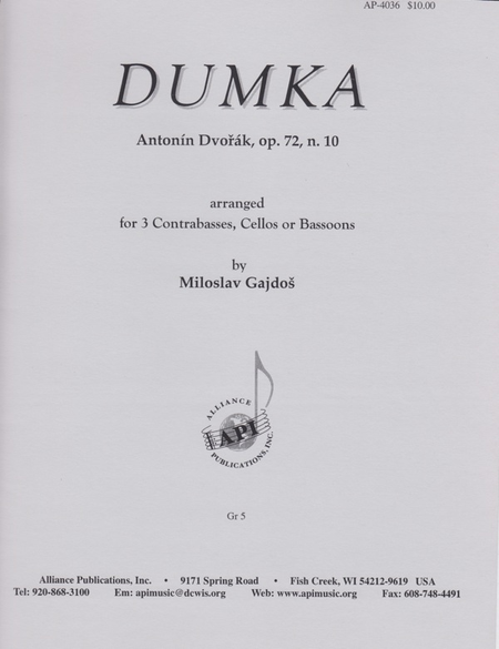 Dumka, Op. 72, No.10 image number null