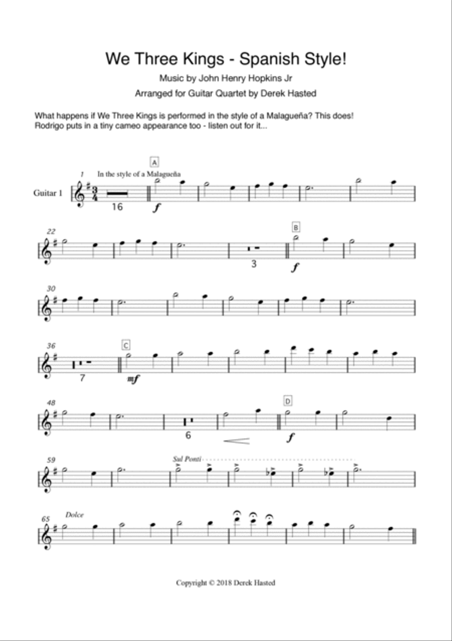 We Three Kings (Spanish Style!) - 4 guitars/large ensemble Large Ensemble scores gallery preview page 3