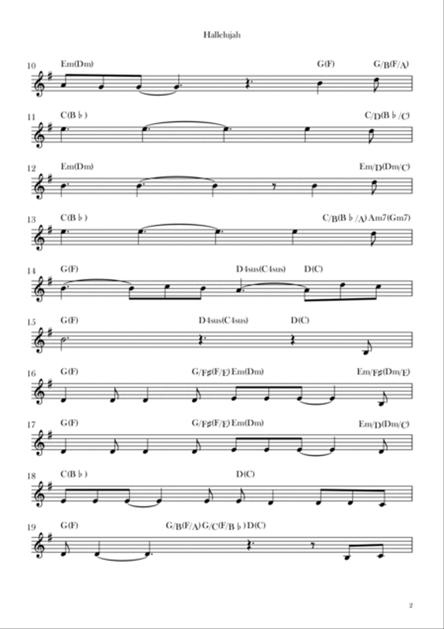 Hallelujah Hallelujah Tenor Saxophone scores gallery preview page 2