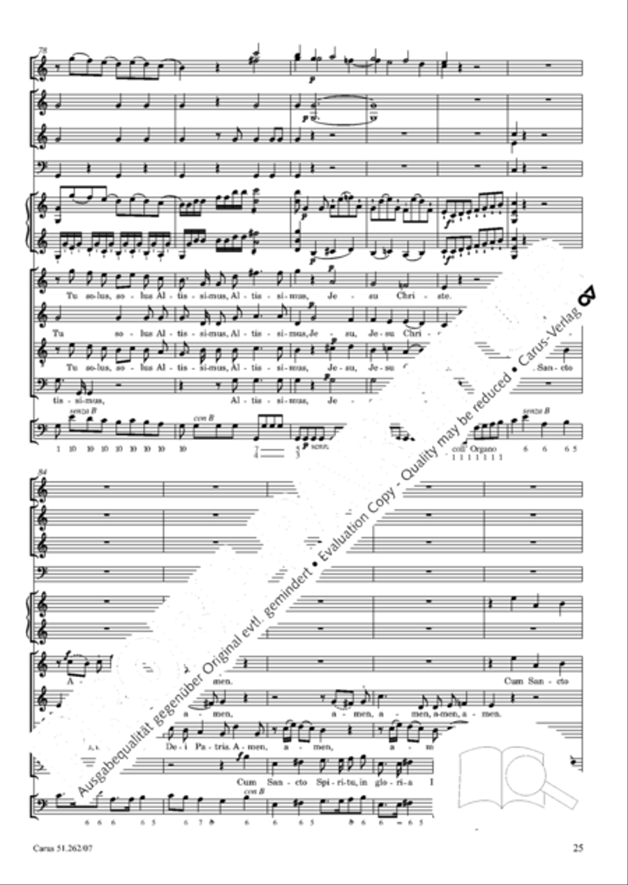 Missa longa in C major (Missa longa in C) 4-Part scores gallery preview page 26