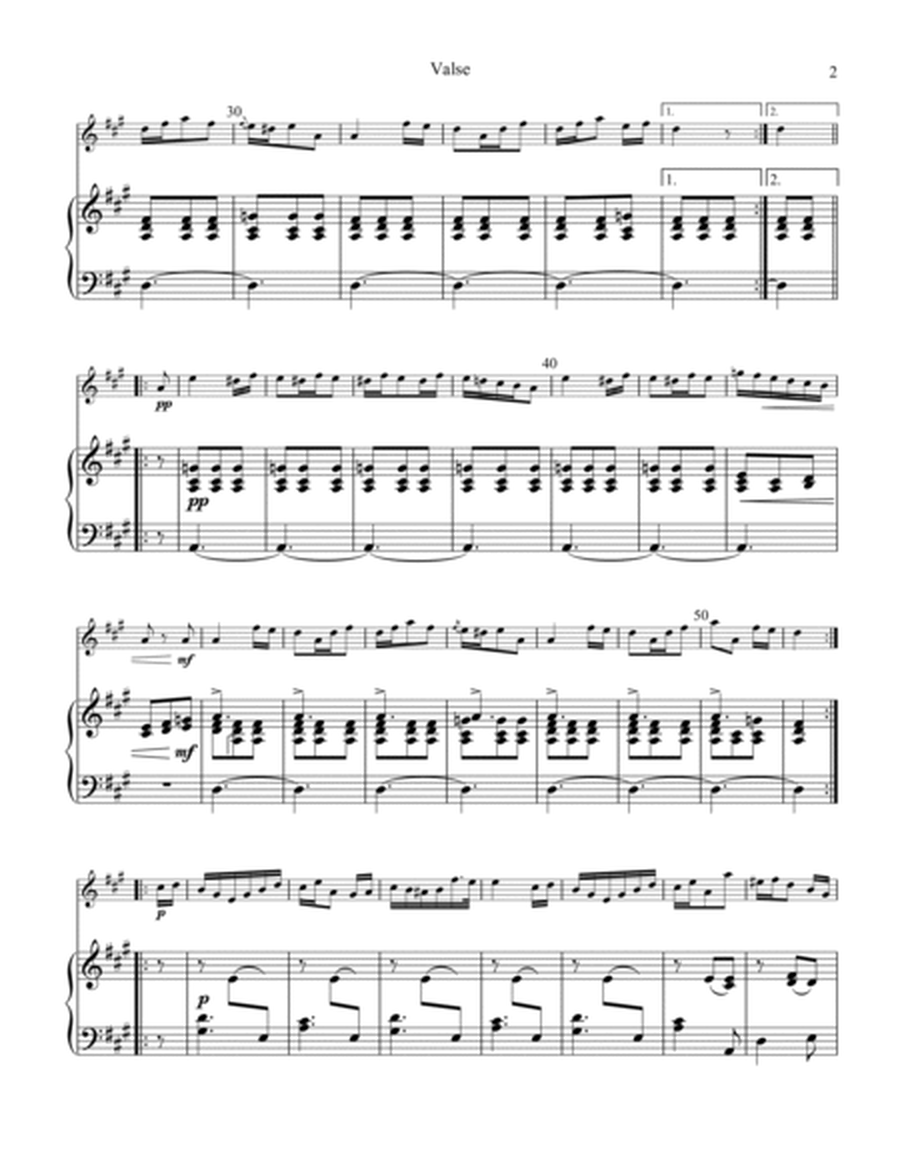 Valse / Waltz Op. 34 for flute (violin) and piano (A Major) image number null