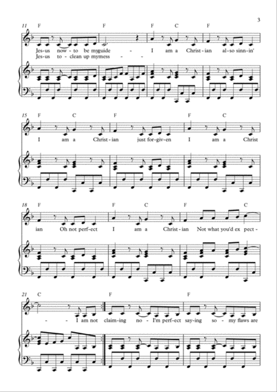 I Am a Christian Voice scores gallery preview page 3