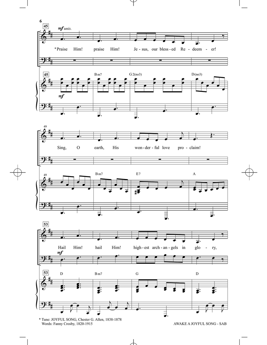 Awake A Joyful Song 3-Part scores gallery preview page 5