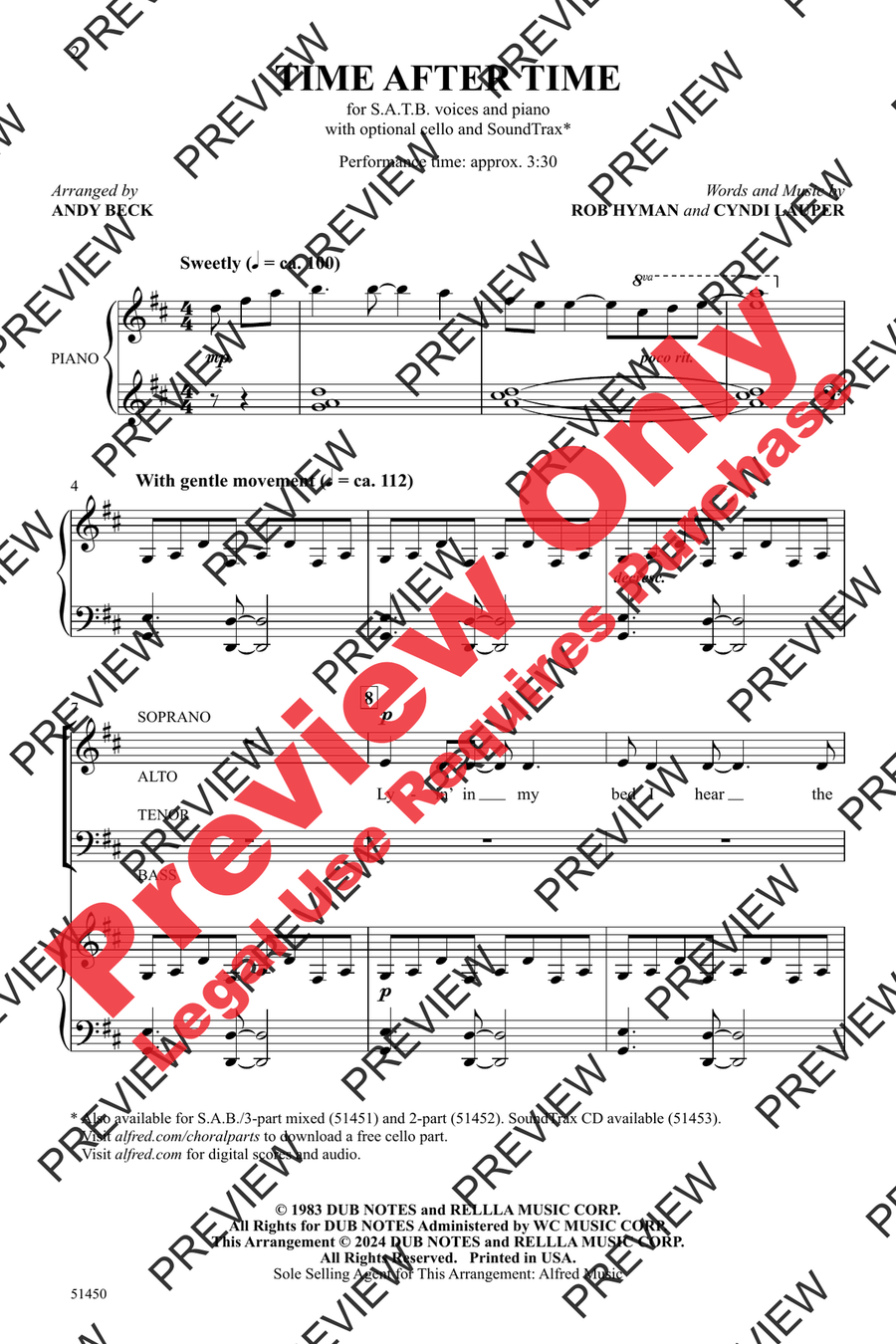 Time After Time 4-Part scores gallery preview page 2