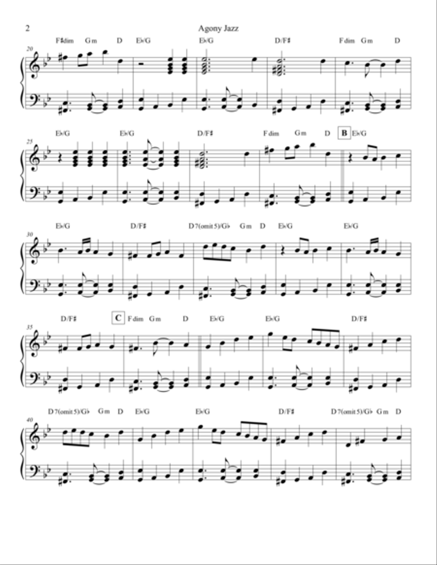 Agony Jazz -Solo Piano Version Piano Solo scores gallery preview page 2