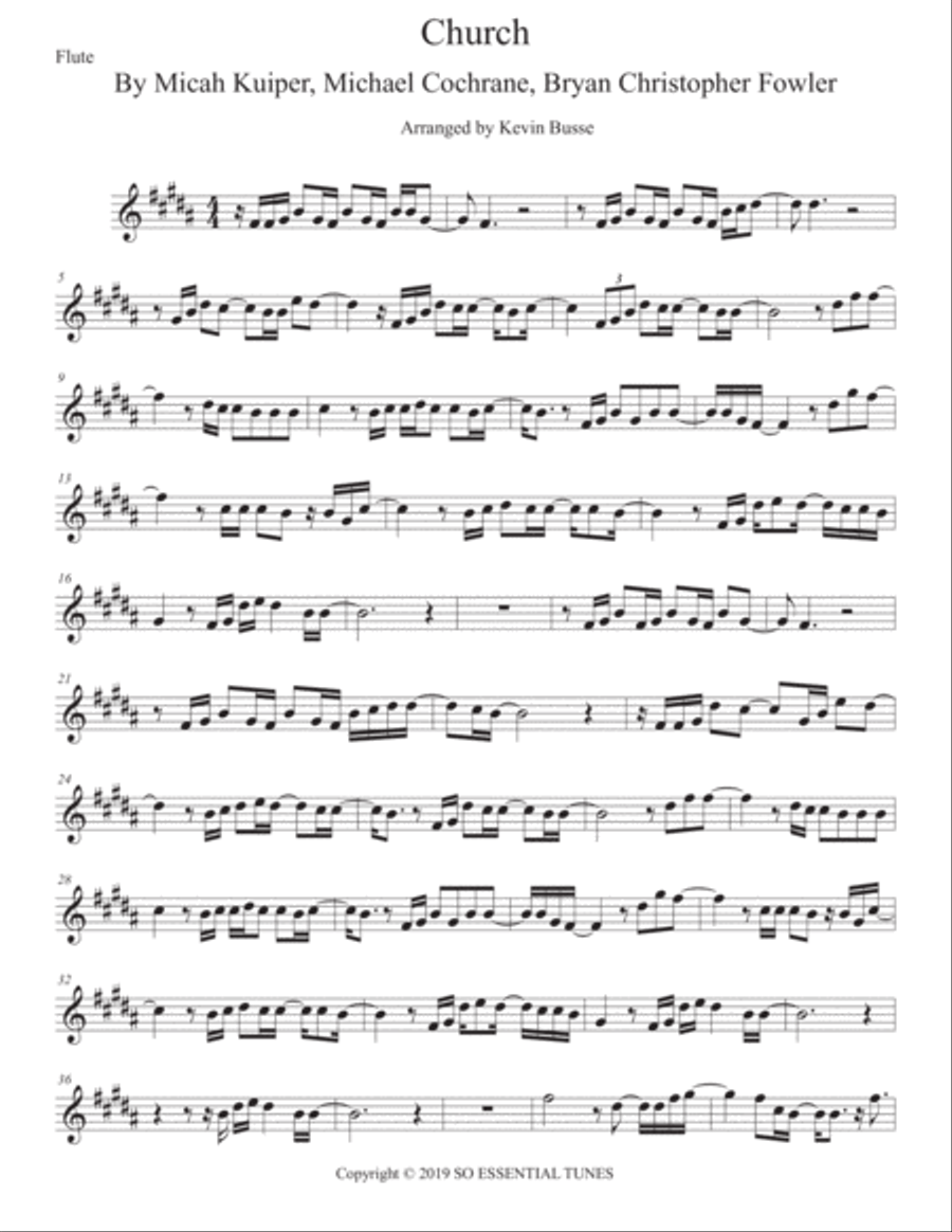 Church (take Me Back) Church (take Me Back) Flute Solo scores gallery preview page 1
