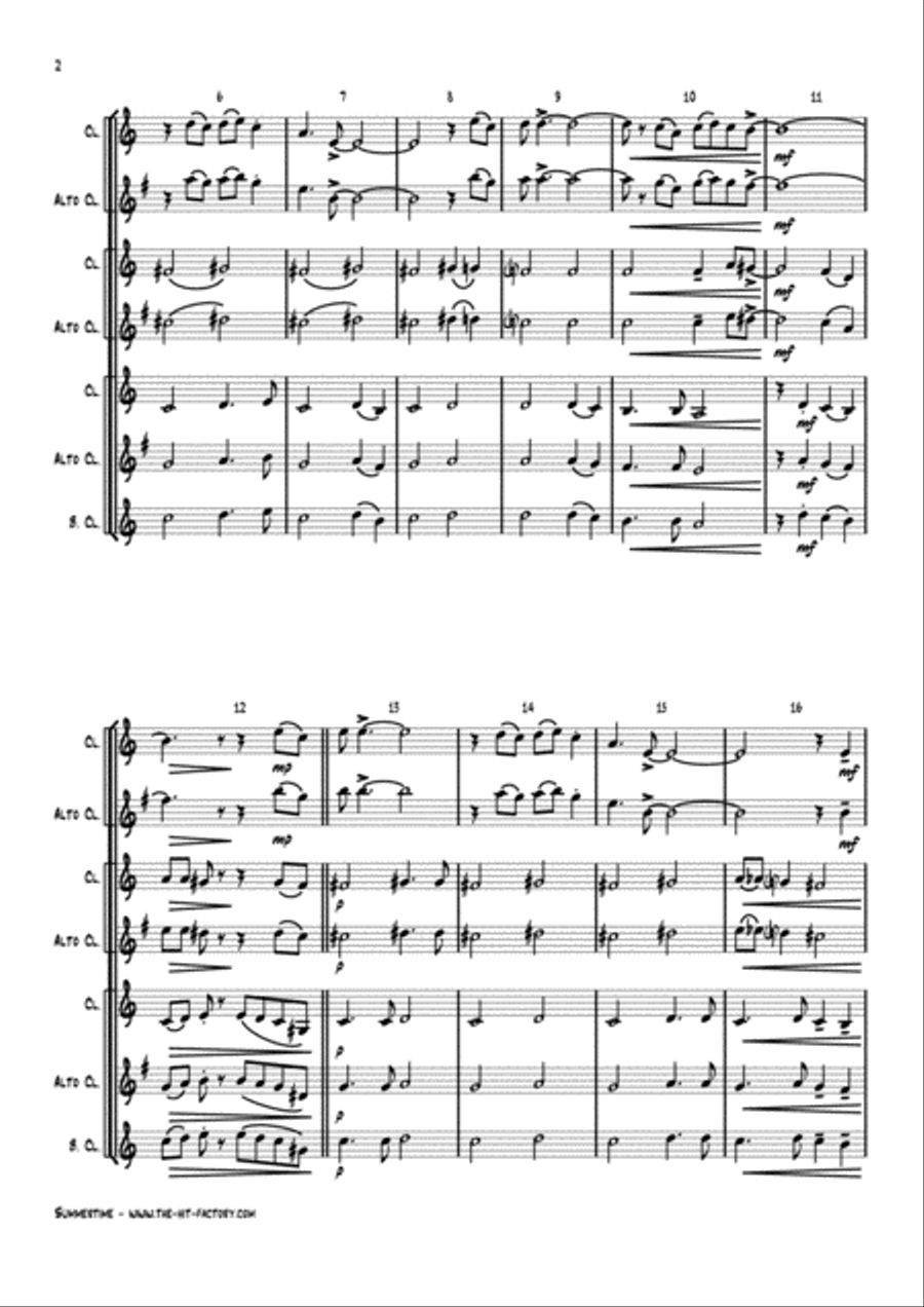 Summertime Woodwind Trio scores gallery preview page 2