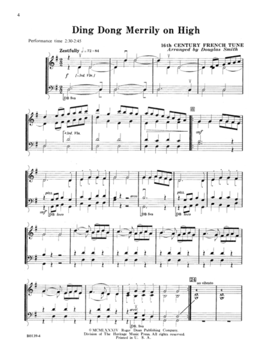 Christmas Folio for Four-Plus Strings - Score Conductor Score scores gallery preview page 6