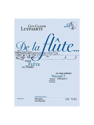 Book cover for De La Flute Vol.2 (flute & Piano) Avec Cd Al29328