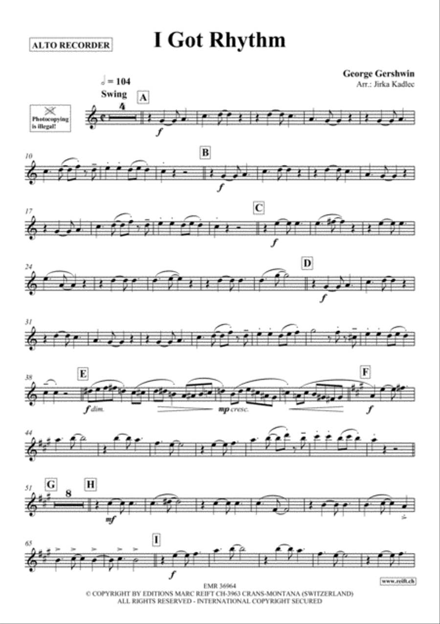 I Got Rhythm I Got Rhythm Alto Recorder scores gallery preview page 2