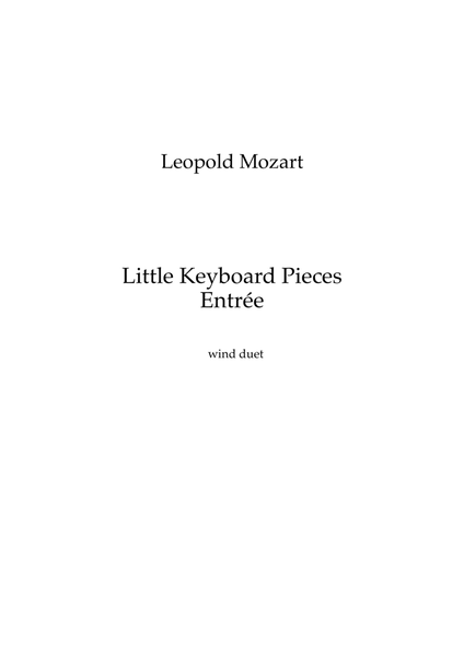 Mozart (Leopold): Little Keyboard Pieces from Notenbuch für Wolfgang - Entrée image number null