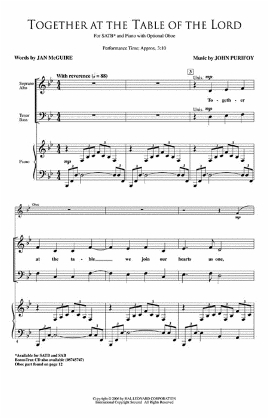 Together at the Table of the Lord 4-Part scores gallery preview page 2