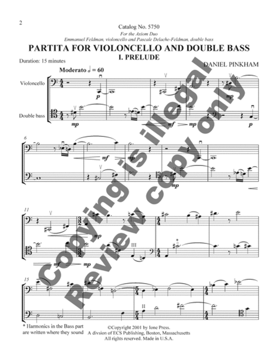 Partita for Violoncello & Double Bass