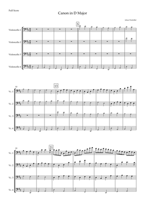 Canon in D Major (Johann Pachelbel) for Cello Quartet