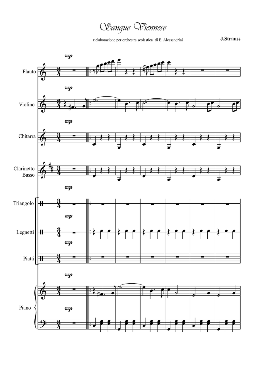 Wiener Blut (Sangue Viennese) Large Ensemble scores gallery preview page 1