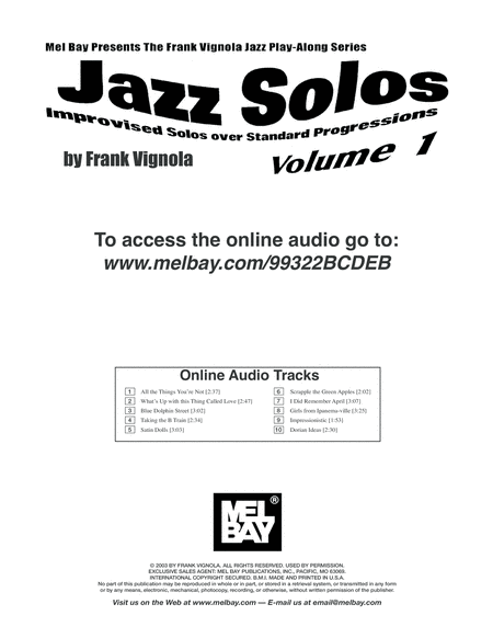 Jazz Solos Volume 1 image number null
