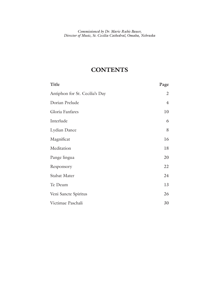 St. Cecilia Organ Book Organ scores gallery preview page 1