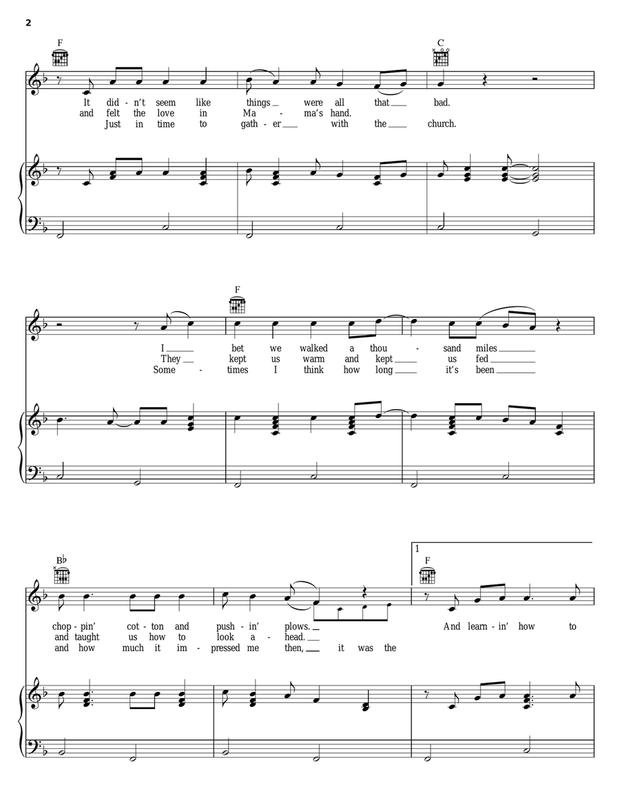 High Cotton Piano, Vocal, Guitar scores gallery preview page 2