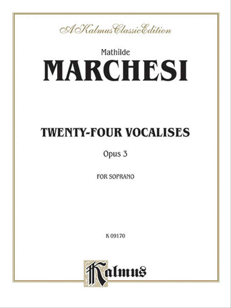 Twenty-four Vocalises for Soprano, Op. 3 Voice scores gallery preview page 1