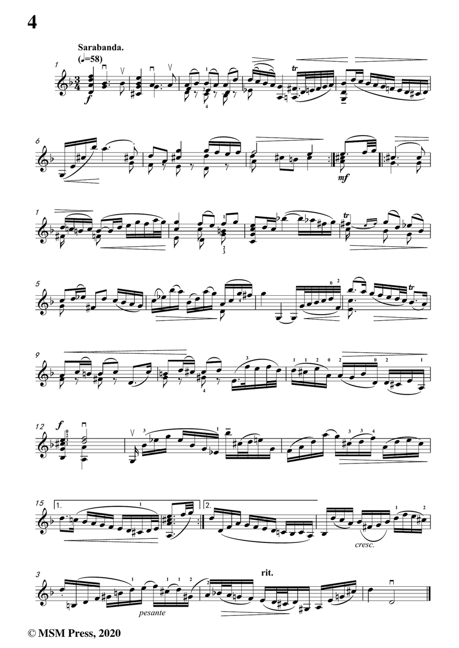 Bach,J.S.-Violin Partita No.2,in d minor,BWV 1004,for Violin Violin Solo scores gallery preview page 6