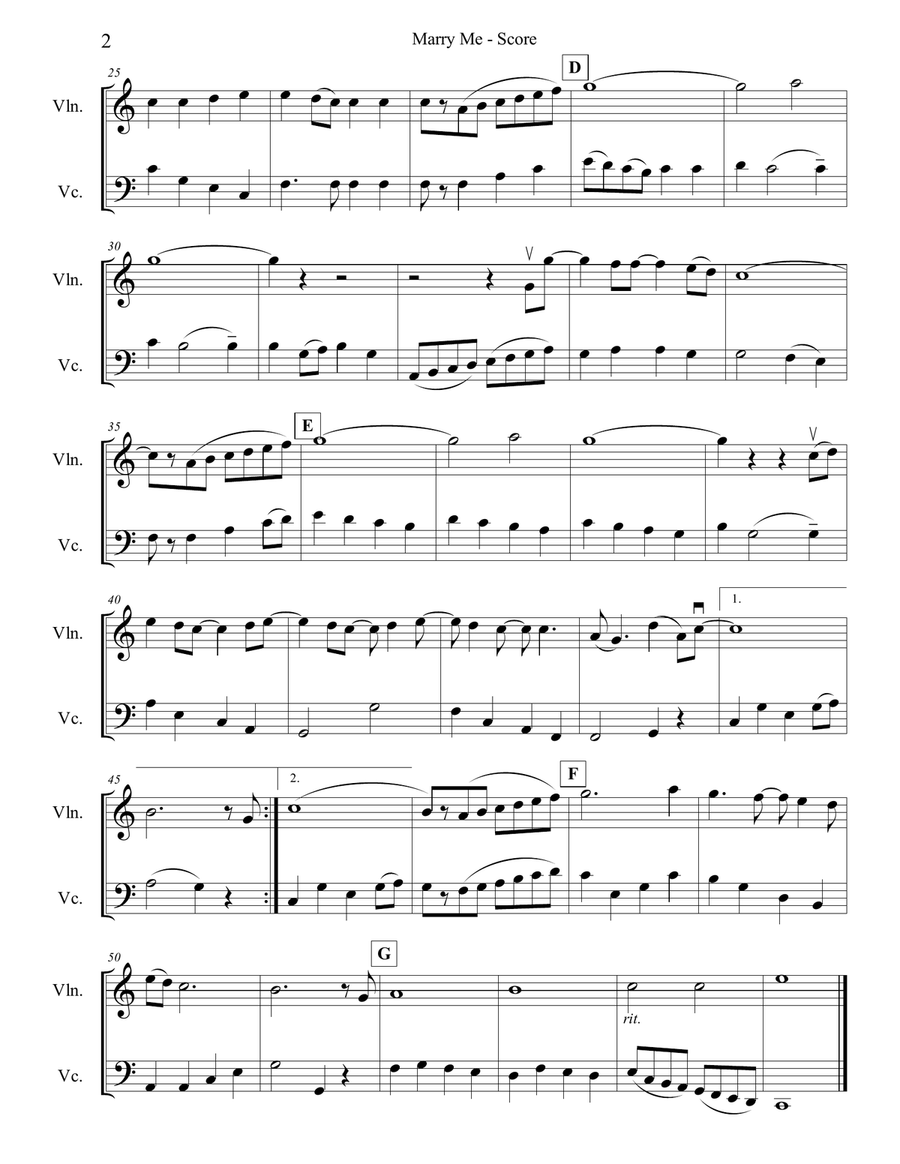 Marry Me String Duet scores gallery preview page 2