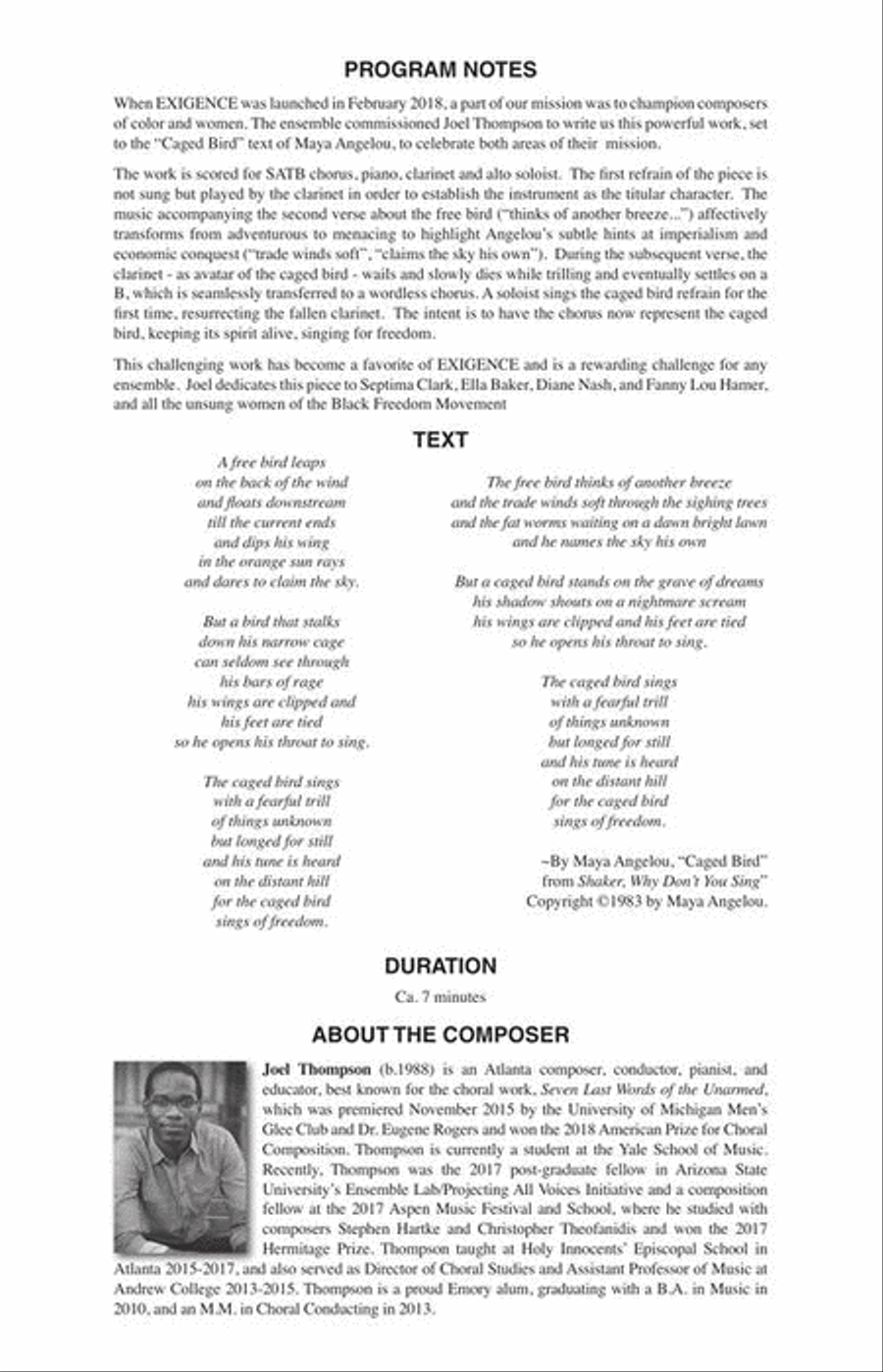 The Caged Bird Sings for Freedom Divisi scores gallery preview page 3