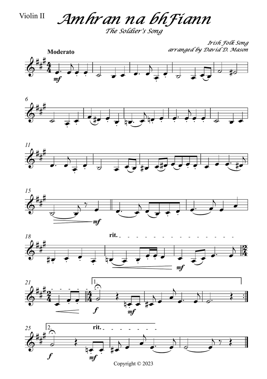 Amhràn na bhFiann String Quintet scores gallery preview page 5
