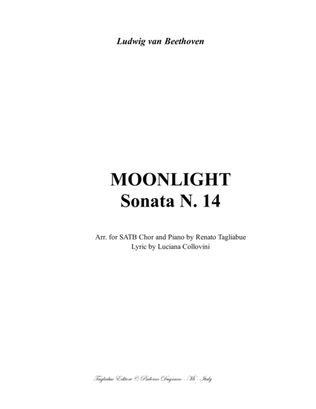 Book cover for MOONLIGHT SONATA - 1st. Mov. - Arr. in E minor for SATB Choir and Piano - Italian lyric