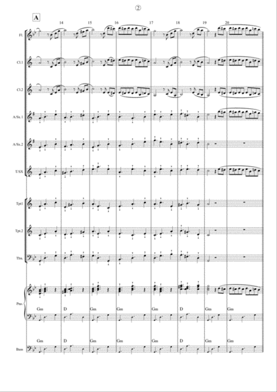 Fur Elise - For a medium jazz band Jazz Ensemble scores gallery preview page 2